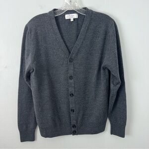 Turnbury 100% Merino Wool Gray Cardigan Sweater